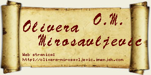 Olivera Mirosavljević vizit kartica